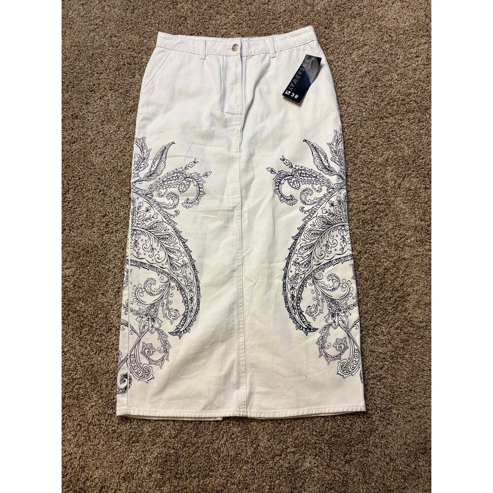 NWT Broadway 38 Paisley Print Cotton Maxi Skirt Womens Size 6